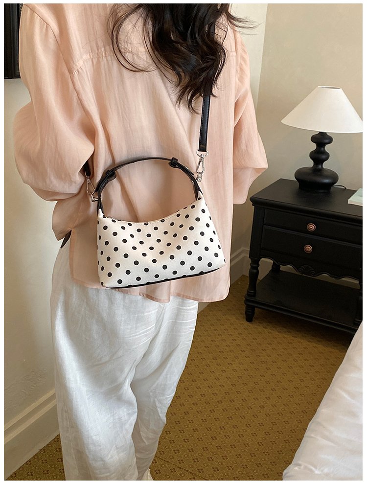 Women's PU Leather Polka Dot Crescent Shoulder Bag detail 35