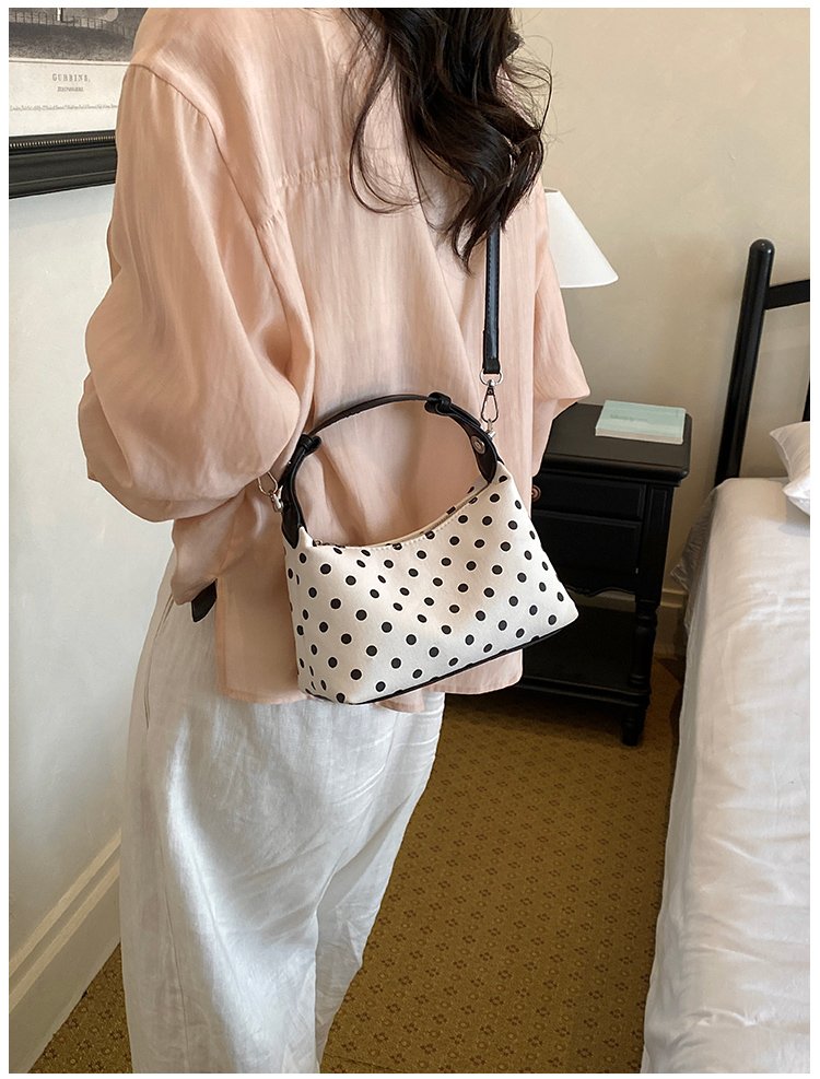 Women's PU Leather Polka Dot Crescent Shoulder Bag detail 36