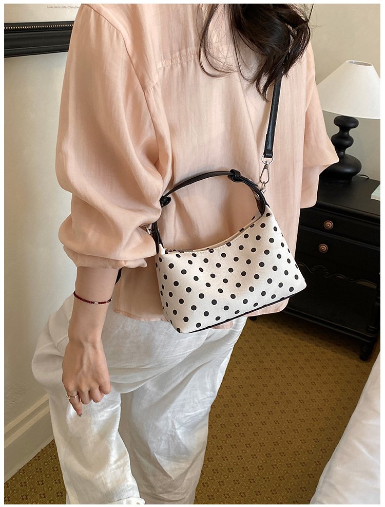 Women's PU Leather Polka Dot Crescent Shoulder Bag detail 37