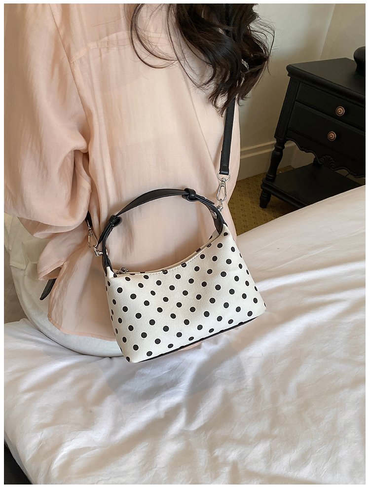 Women's PU Leather Polka Dot Crescent Shoulder Bag detail 39