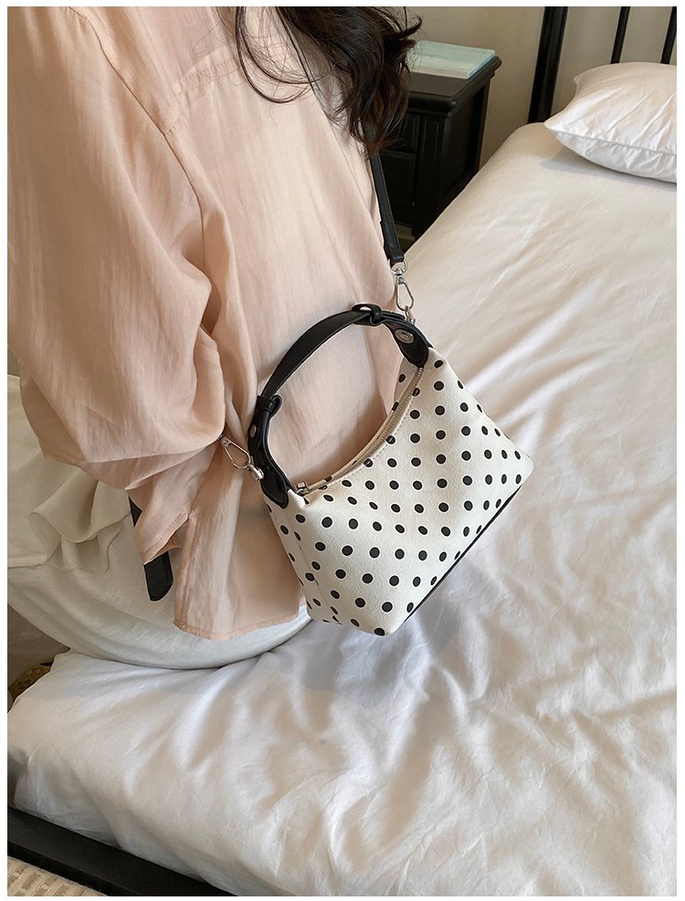 Women's PU Leather Polka Dot Crescent Shoulder Bag detail 40