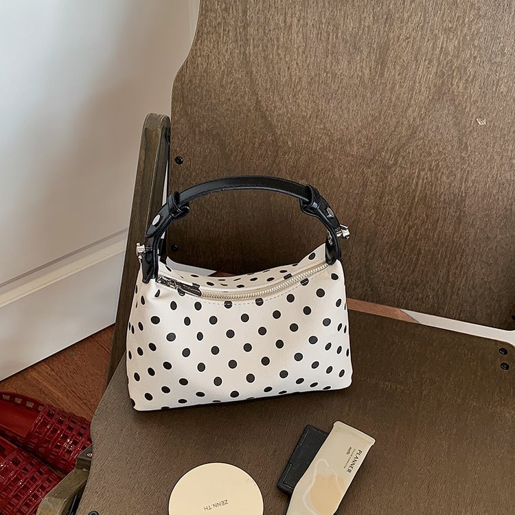 Women's PU Leather Polka Dot Crescent Shoulder Bag view 3