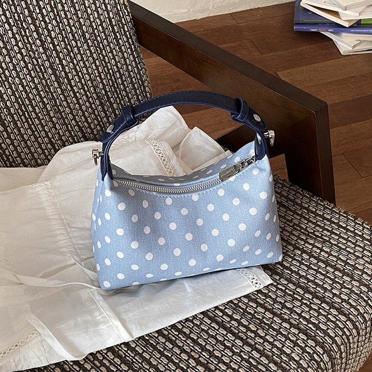 Women's PU Leather Polka Dot Crescent Shoulder Bag view 1