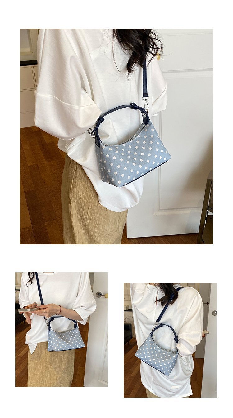Women's PU Leather Polka Dot Crescent Shoulder Bag detail 4