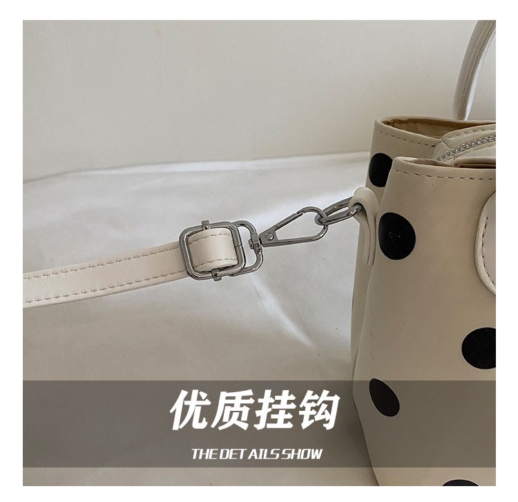 Women's PU Leather Polka Dot Mini Bucket Bag detail 17
