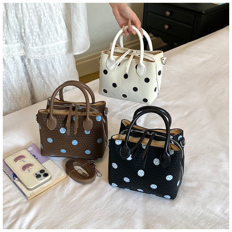 Women's PU Leather Polka Dot Mini Bucket Bag detail 1