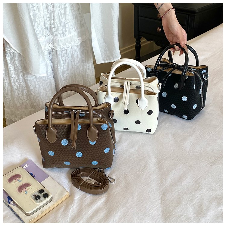 Women's PU Leather Polka Dot Mini Bucket Bag detail 2