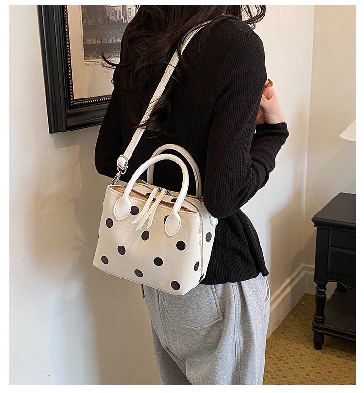 Women's PU Leather Polka Dot Mini Bucket Bag detail 7