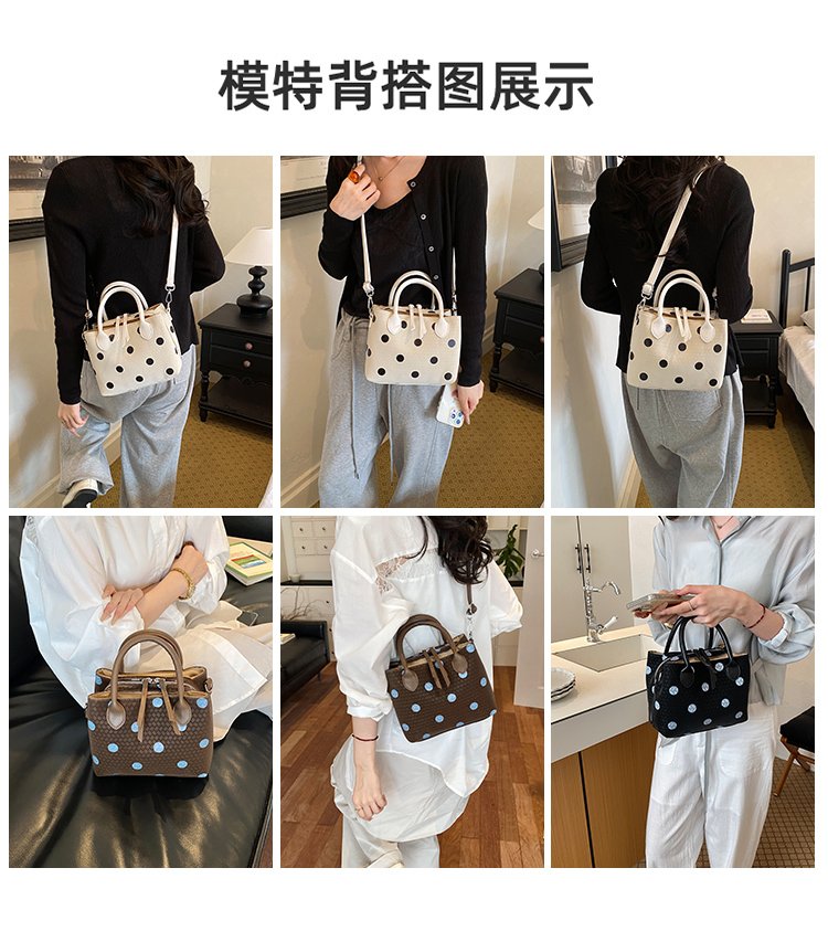 Women's PU Leather Polka Dot Mini Bucket Bag detail 8