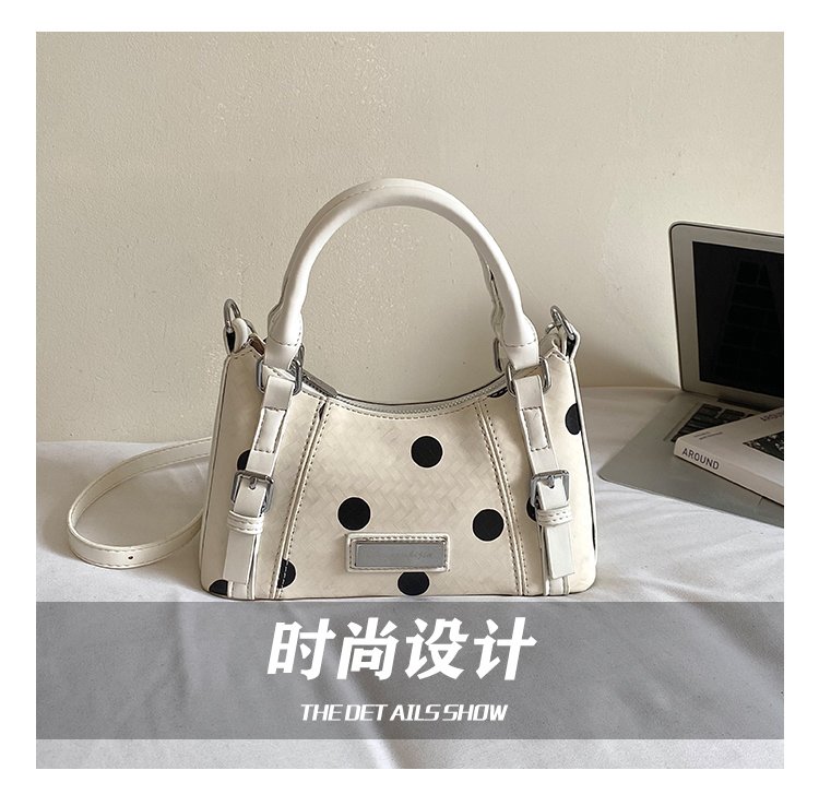 Women's PU Leather Polka Dot Top Handle Crossbody Bag detail 13