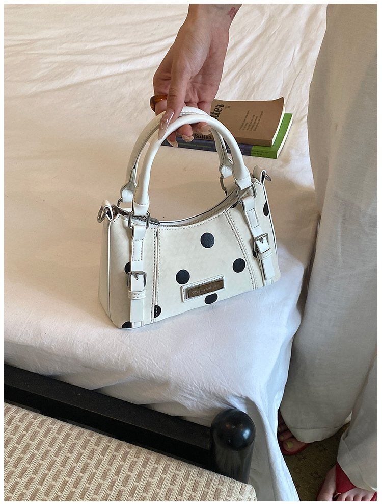 Women's PU Leather Polka Dot Top Handle Crossbody Bag detail 16