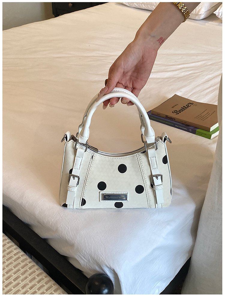 Women's PU Leather Polka Dot Top Handle Crossbody Bag detail 17