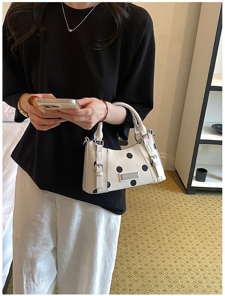Women's PU Leather Polka Dot Top Handle Crossbody Bag detail 18