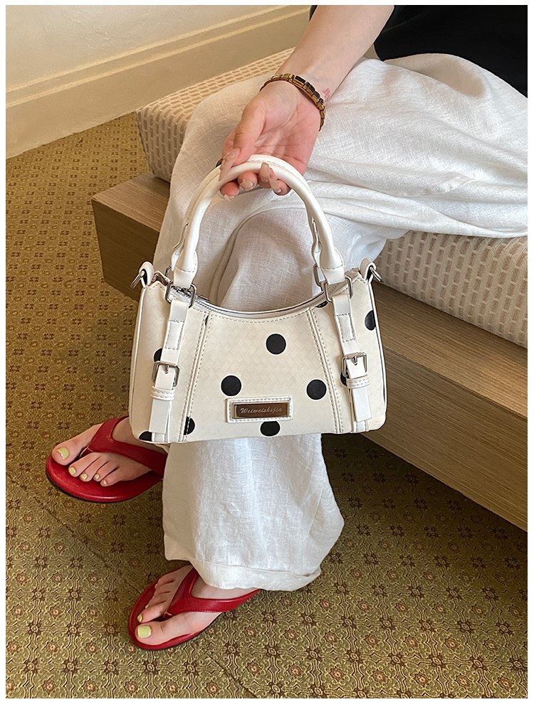 Women's PU Leather Polka Dot Top Handle Crossbody Bag detail 20