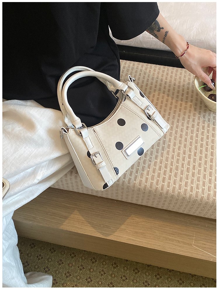 Women's PU Leather Polka Dot Top Handle Crossbody Bag detail 22