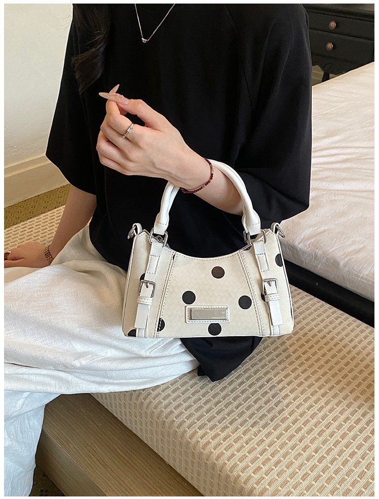Women's PU Leather Polka Dot Top Handle Crossbody Bag detail 23