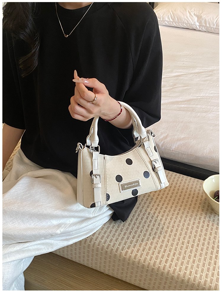 Women's PU Leather Polka Dot Top Handle Crossbody Bag detail 24
