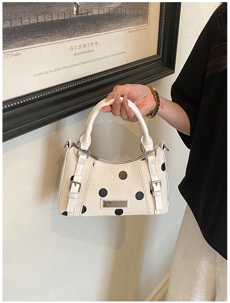 Women's PU Leather Polka Dot Top Handle Crossbody Bag detail 25