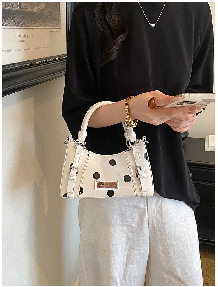 Women's PU Leather Polka Dot Top Handle Crossbody Bag detail 26