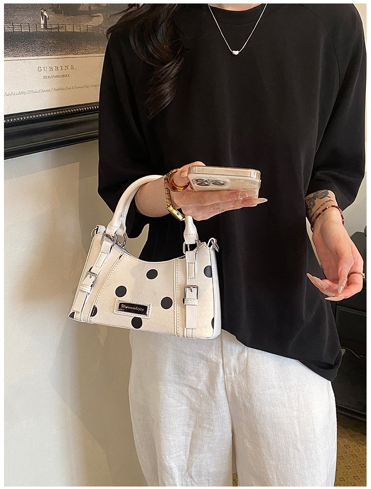 Women's PU Leather Polka Dot Top Handle Crossbody Bag detail 27