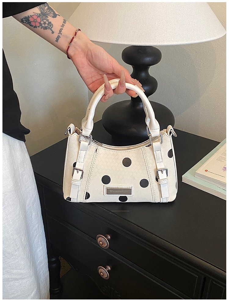 Women's PU Leather Polka Dot Top Handle Crossbody Bag detail 28