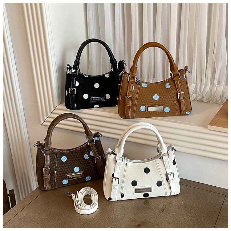 Women's PU Leather Polka Dot Top Handle Crossbody Bag detail 2