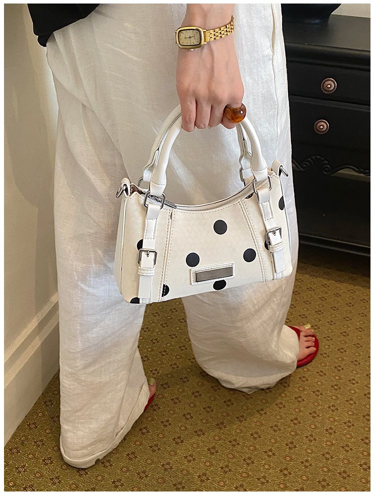 Women's PU Leather Polka Dot Top Handle Crossbody Bag detail 29