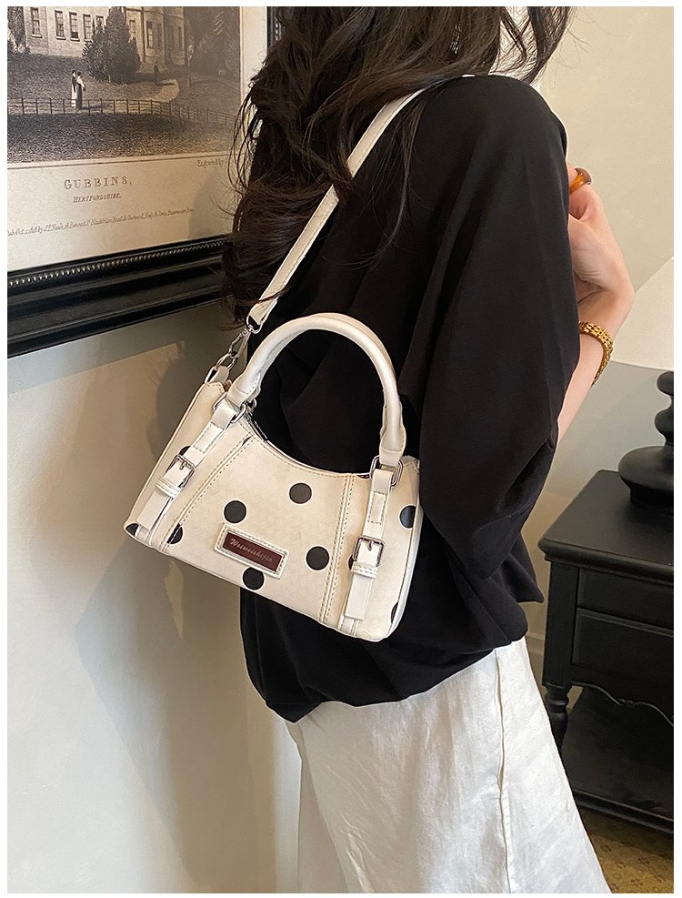 Women's PU Leather Polka Dot Top Handle Crossbody Bag detail 31