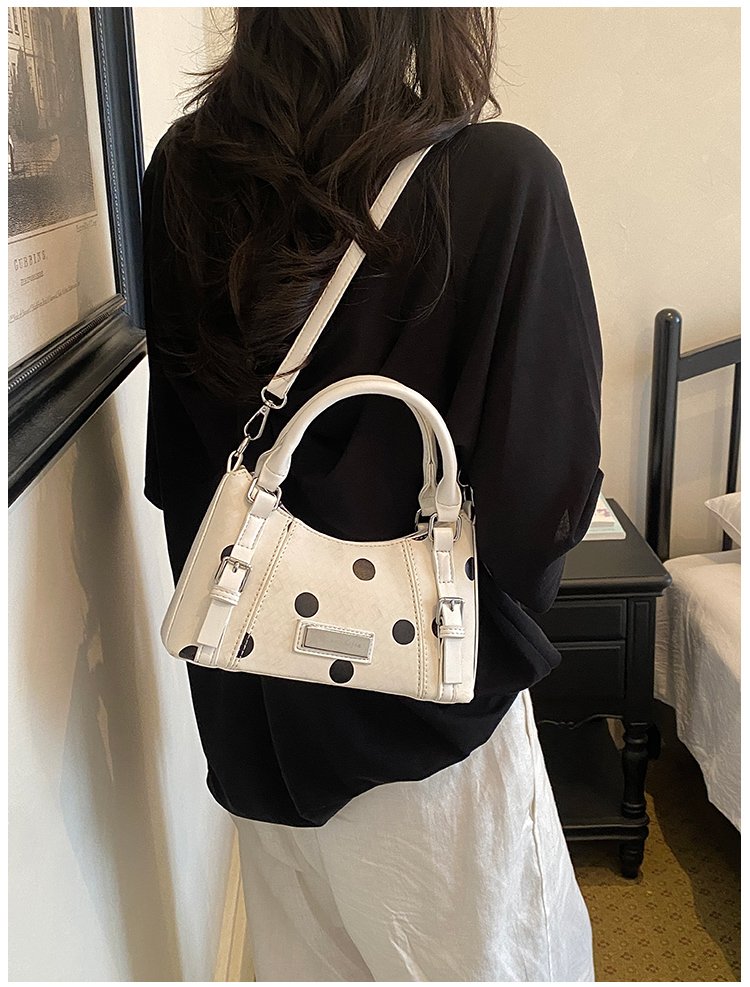 Women's PU Leather Polka Dot Top Handle Crossbody Bag detail 32