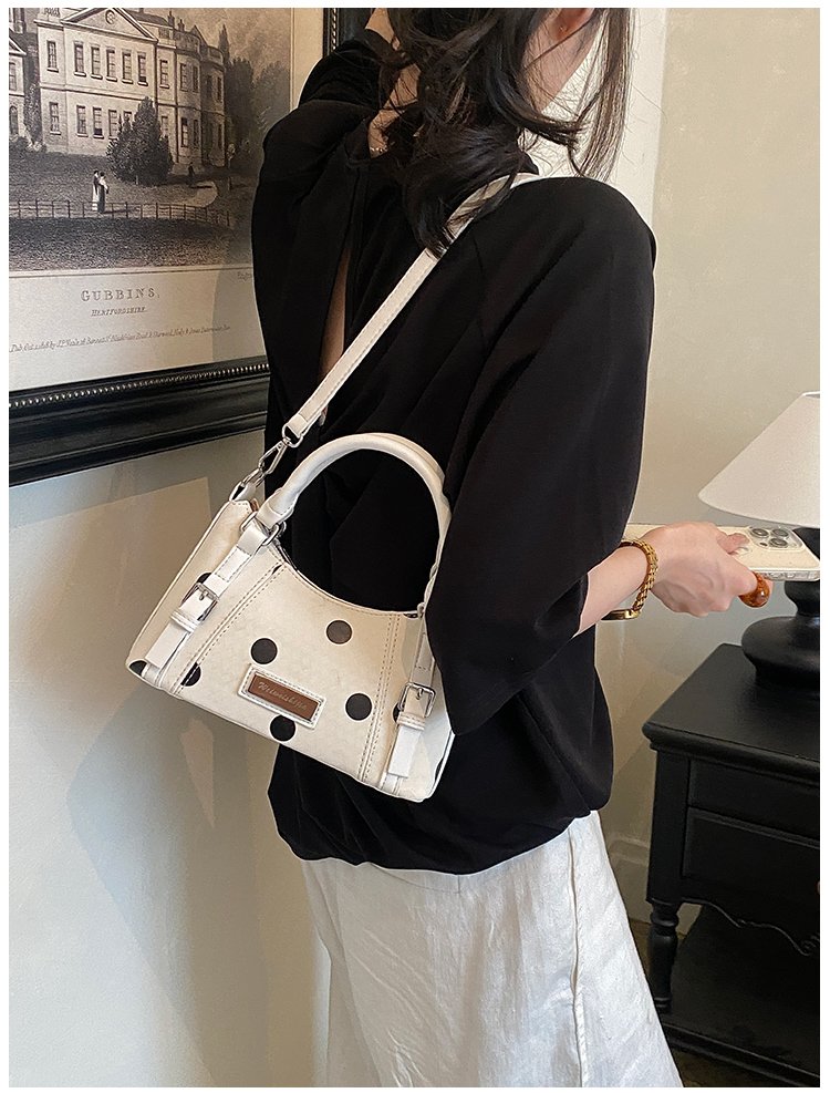 Women's PU Leather Polka Dot Top Handle Crossbody Bag detail 33
