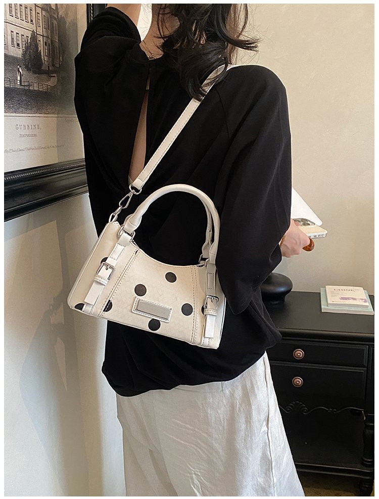 Women's PU Leather Polka Dot Top Handle Crossbody Bag detail 34