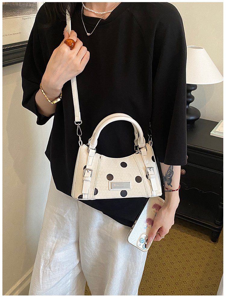 Women's PU Leather Polka Dot Top Handle Crossbody Bag detail 35