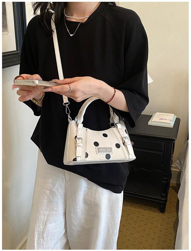 Women's PU Leather Polka Dot Top Handle Crossbody Bag detail 37