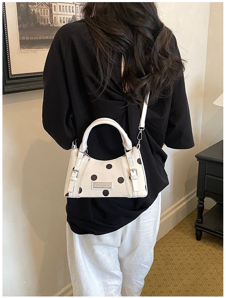 Women's PU Leather Polka Dot Top Handle Crossbody Bag detail 38