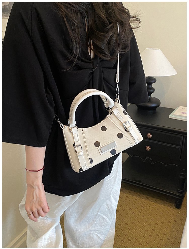 Women's PU Leather Polka Dot Top Handle Crossbody Bag detail 40