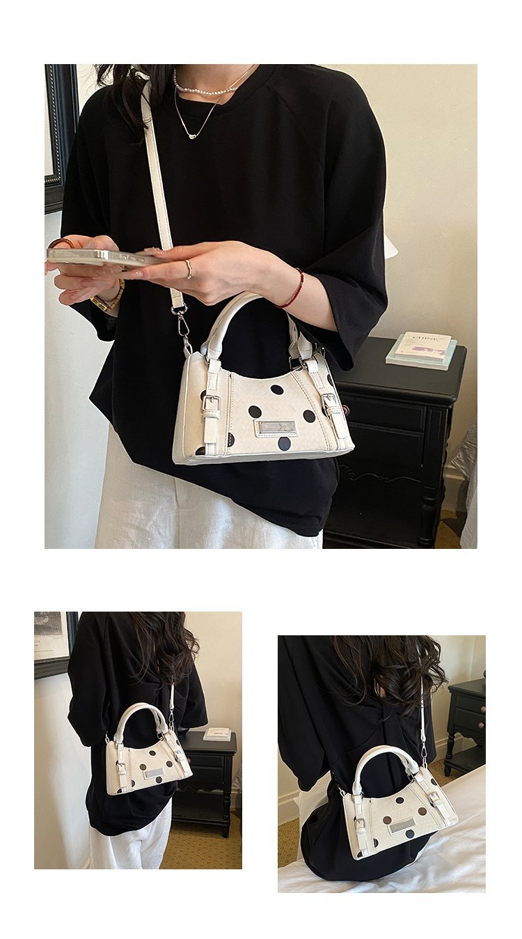 Women's PU Leather Polka Dot Top Handle Crossbody Bag detail 6