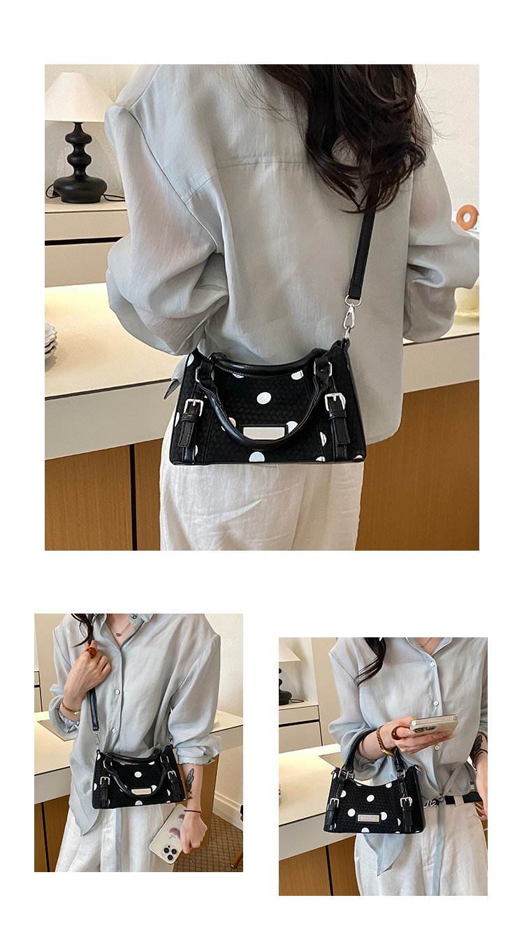 Women's PU Leather Polka Dot Top Handle Crossbody Bag detail 8