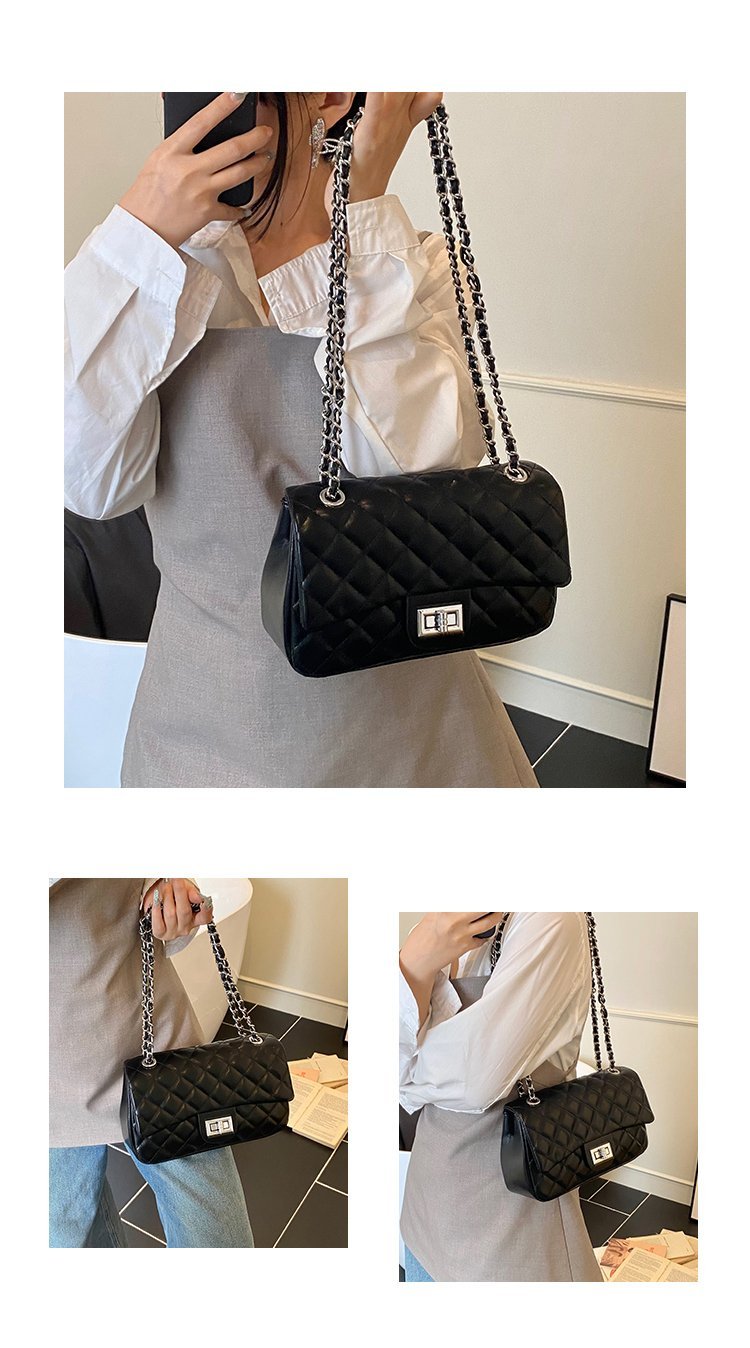 Women's PU Leather Quilted Chain Flap Crossbody Bag detail 10