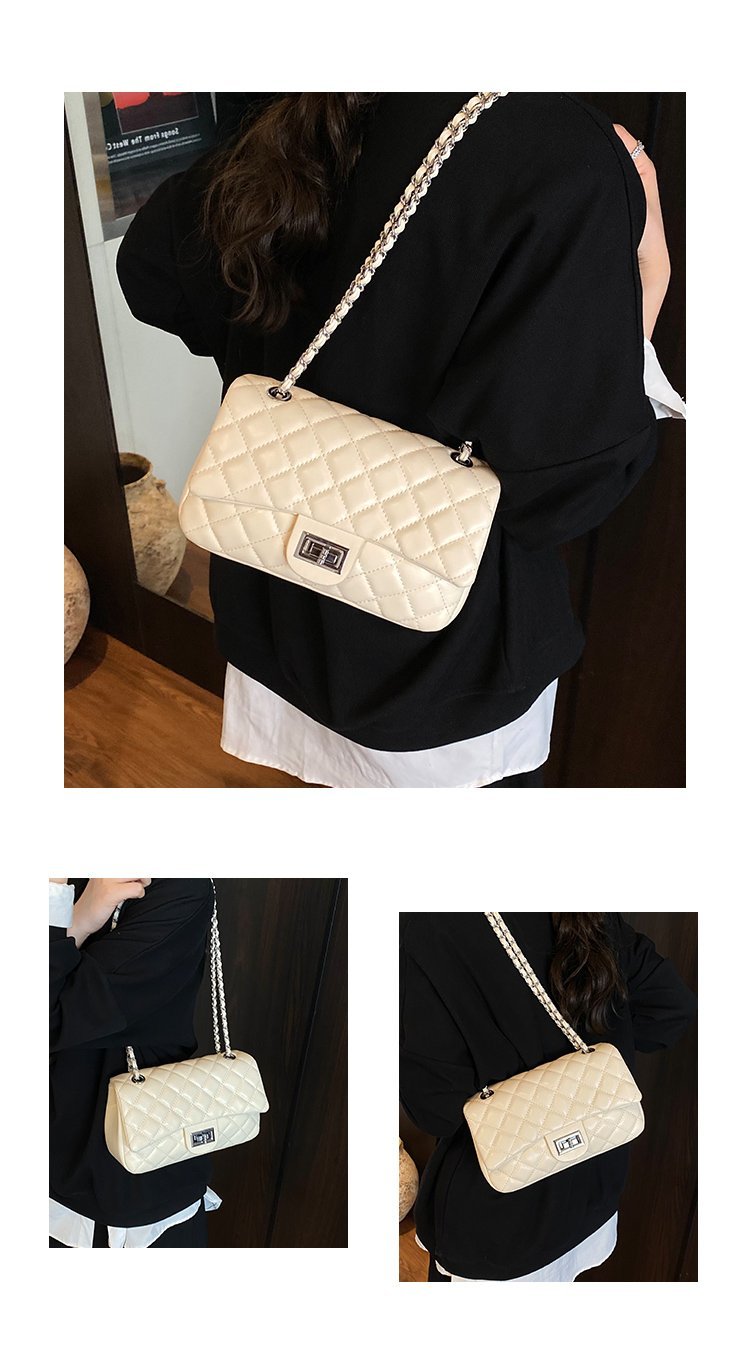 Women's PU Leather Quilted Chain Flap Crossbody Bag detail 12