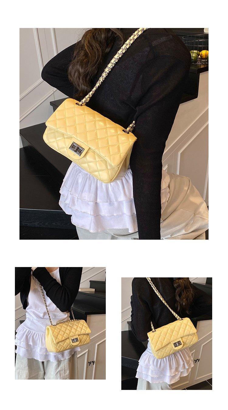 Women's PU Leather Quilted Chain Flap Crossbody Bag detail 15