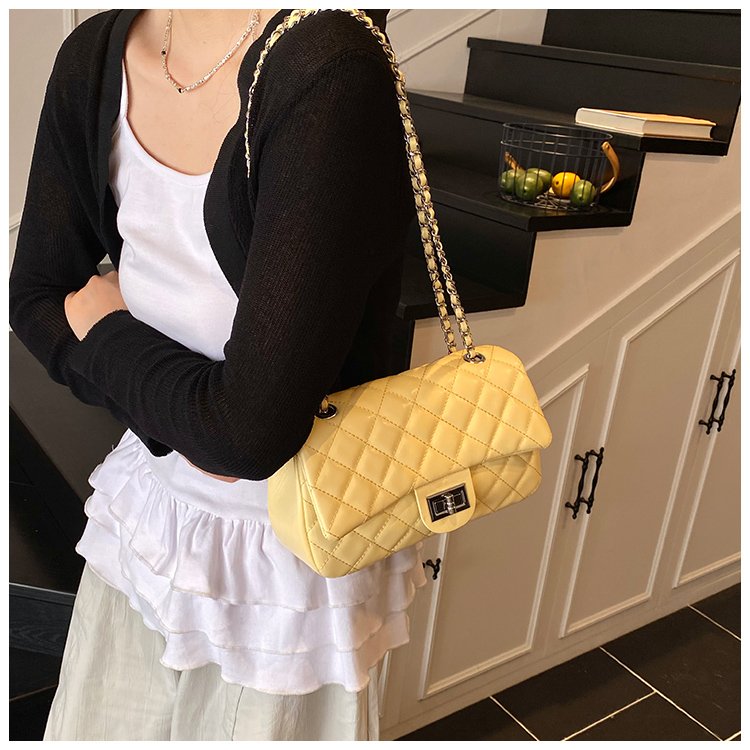 Women's PU Leather Quilted Chain Flap Crossbody Bag detail 19