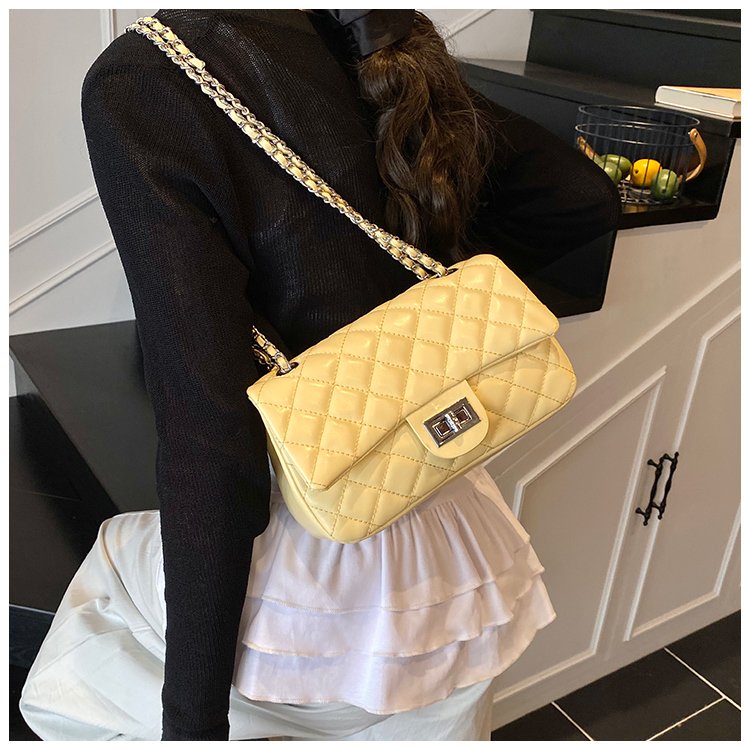 Women's PU Leather Quilted Chain Flap Crossbody Bag detail 22