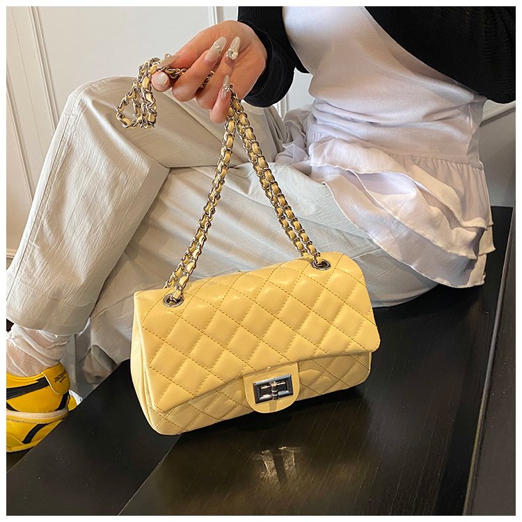 Women's PU Leather Quilted Chain Flap Crossbody Bag detail 30
