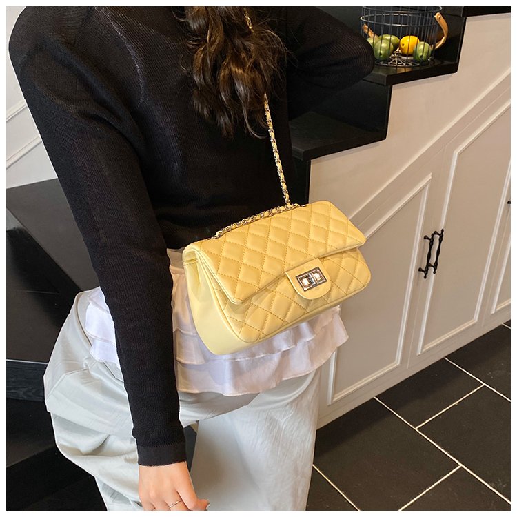 Women's PU Leather Quilted Chain Flap Crossbody Bag detail 40