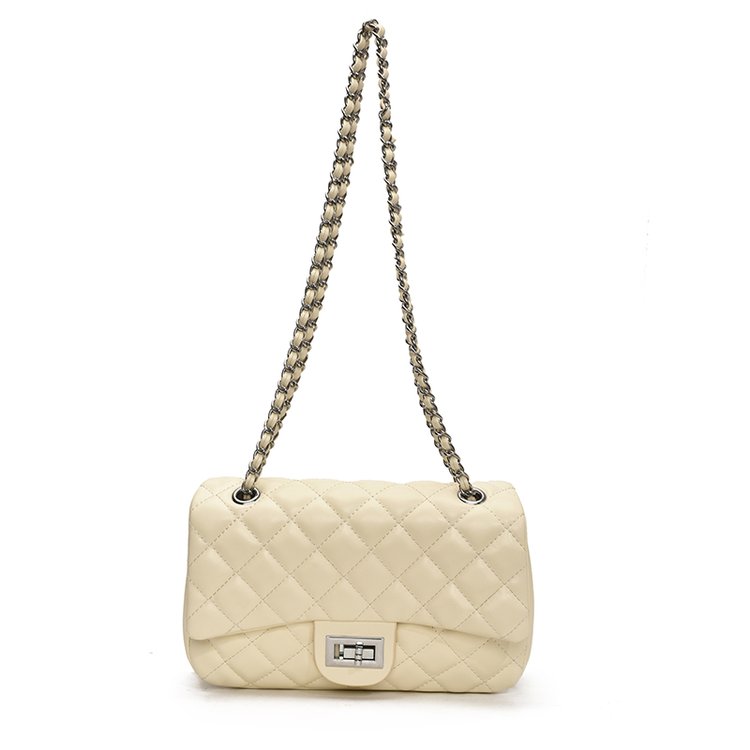 Women's PU Leather Quilted Chain Flap Crossbody Bag view 3