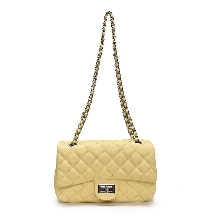 Women's PU Leather Quilted Chain Flap Crossbody Bag view 1