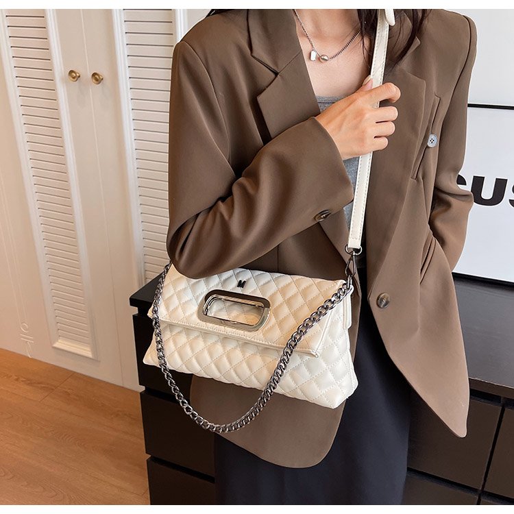 Women's PU Leather Quilted Flap Shoulder Bag detail 12