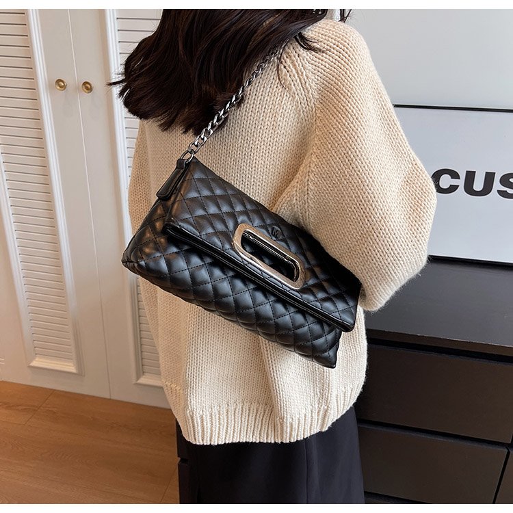 Women's PU Leather Quilted Flap Shoulder Bag detail 16