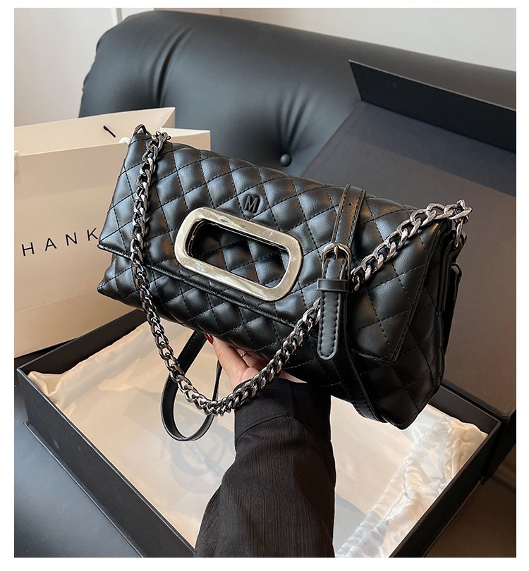 Women's PU Leather Quilted Flap Shoulder Bag detail 2