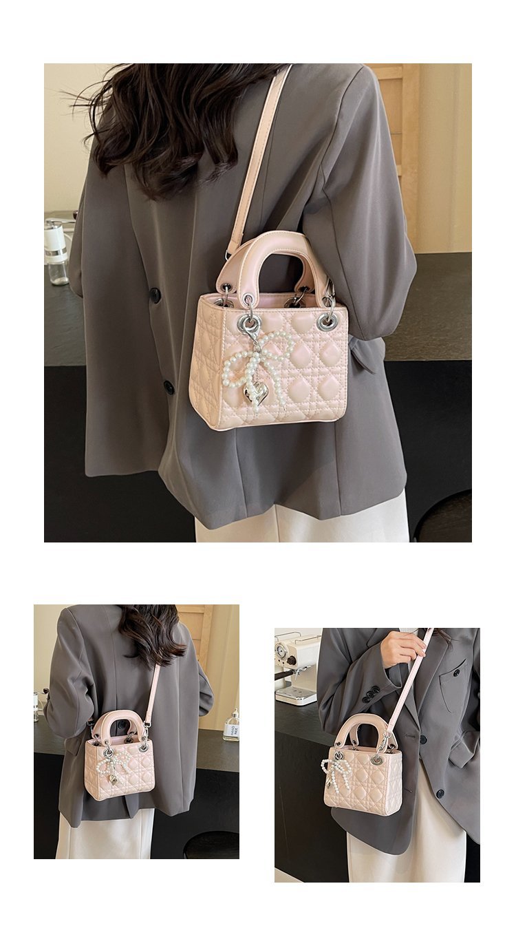 Women's PU Leather Quilted Mini Top Handle Handbag detail 12
